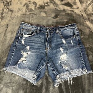 CELLO Distressed Blue Denim Jean Shorts